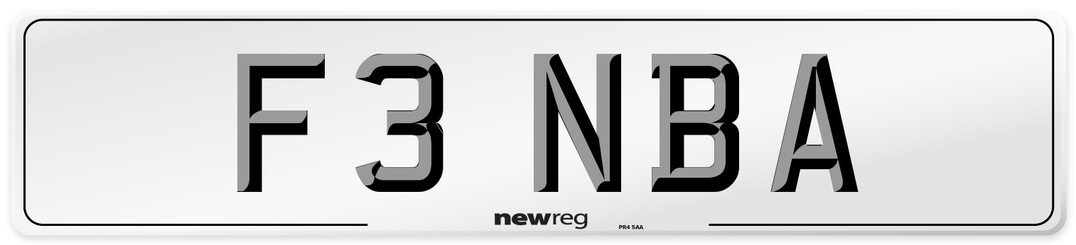 F3 NBA Number Plate from New Reg